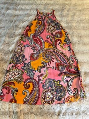 Old Navy Pink and Purple Paisley Halter Dress